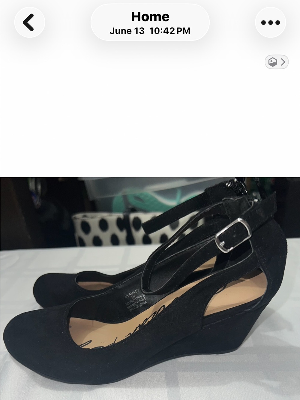 American Rag Black Ankle-Strap Flats